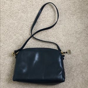 Navy Morris Moskowitz purse, genuine leather